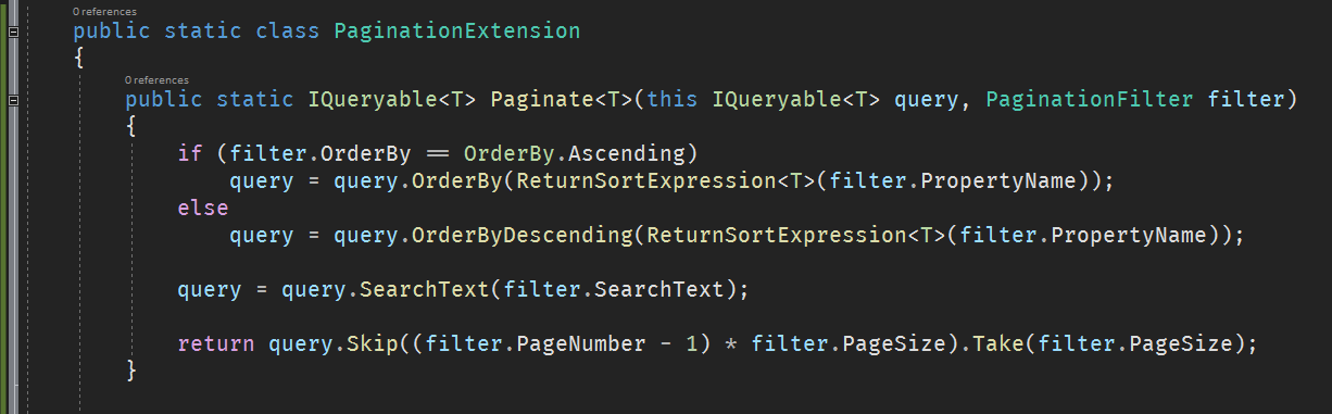 Pagination extension